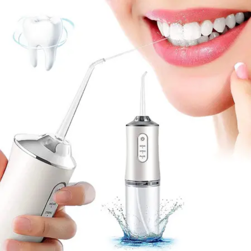 Irrigador Oral Portátil de Alta Pressão AquaJet + Kit de Acessórios Grátis