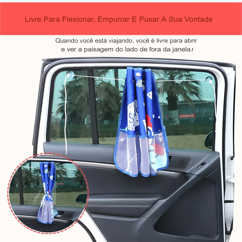 Cortina de Proteção Solar UV Infantil para Janela de Carro - SuperBlock